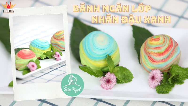 BÁNH NGÀN LỚP NHÂN ĐẬU XANH BẢY SẮC CẦU VỒNG