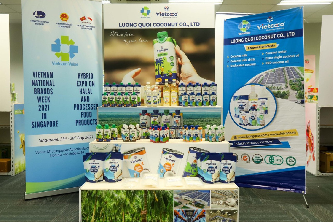 VIETCOCO JOINED “VIETNAM NATIONAL BRANDS WEEK HYBRID EXHIBITION 2021 IN SINGAPORE – HALAL PRODUCTS AND PROCESSED FOOD” ORGANIZED FOR THE FIRST TIME IN SINGAPORE