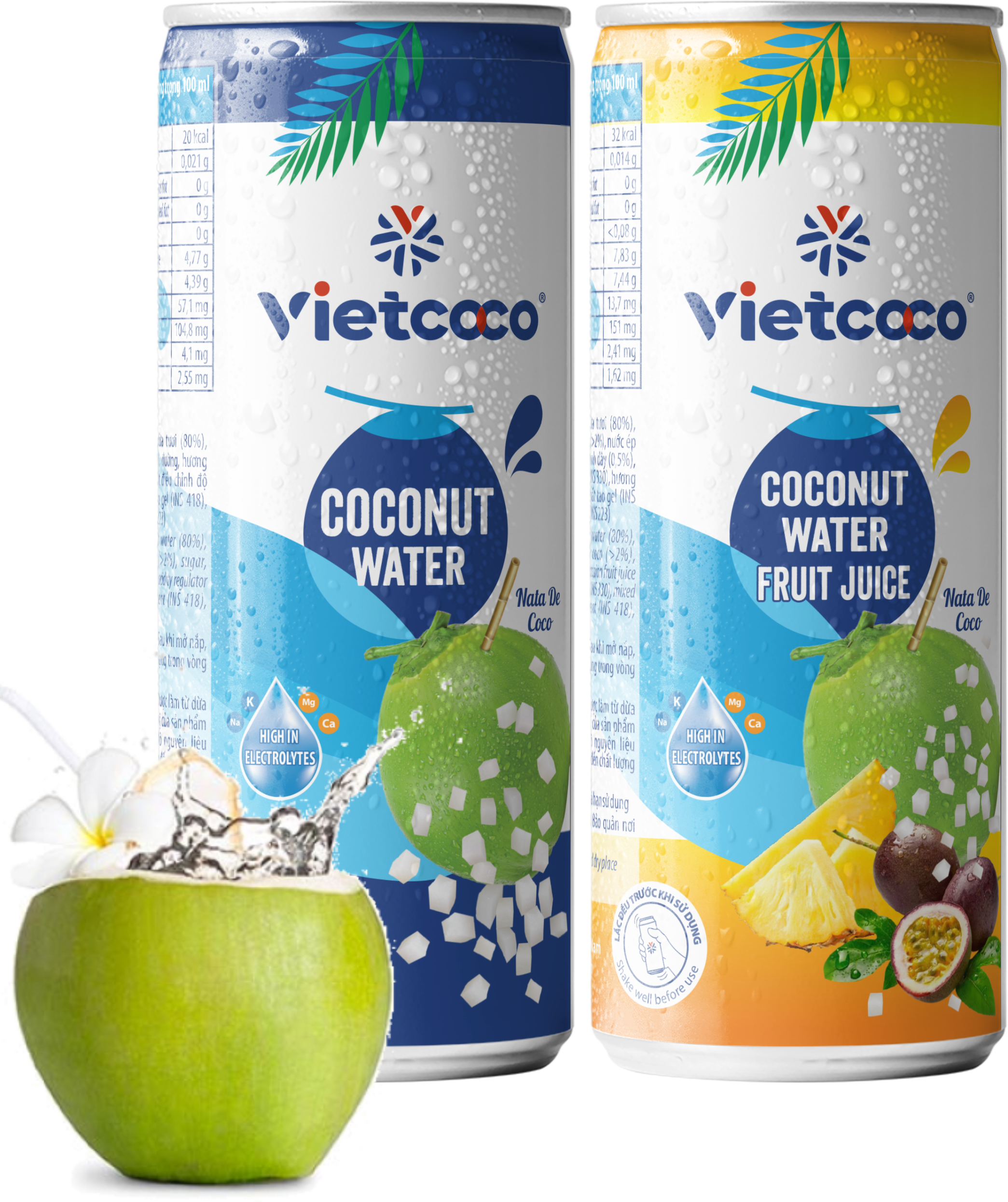 Vietcoco Kokoswasser in Aludosen 240 ml