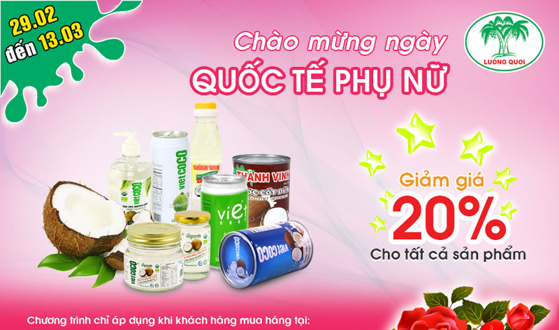 CHƯƠNG TRÌNH KHUYẾN MÃI CHÀO MỪNG QUỐC TẾ PHỤ NỮ 8/3