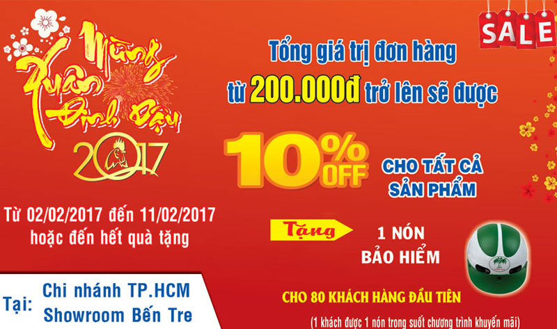 KHUYẾN MÃI "TRI ÂN KHÁCH HÀNG VÀ CHÀO MỪNG XUÂN ĐINH DẬU 2017"