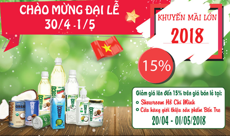 KHUYẾN MÃI CHÀO MỪNG NGÀY GIẢI PHÓNG MIỀN NAM 30/4 VÀ QUỐC TẾ LAO ĐỘNG 1/5