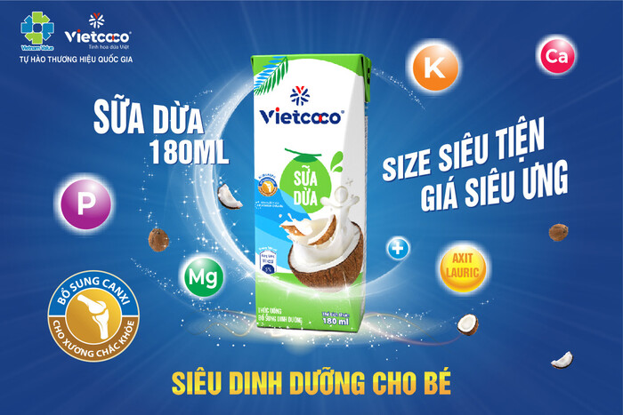 VIETCOCO RA MẮT SỮA DỪA DIỆN MẠO MỚI HỘP 180ML